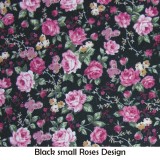 Black small Roses Design Fabric
